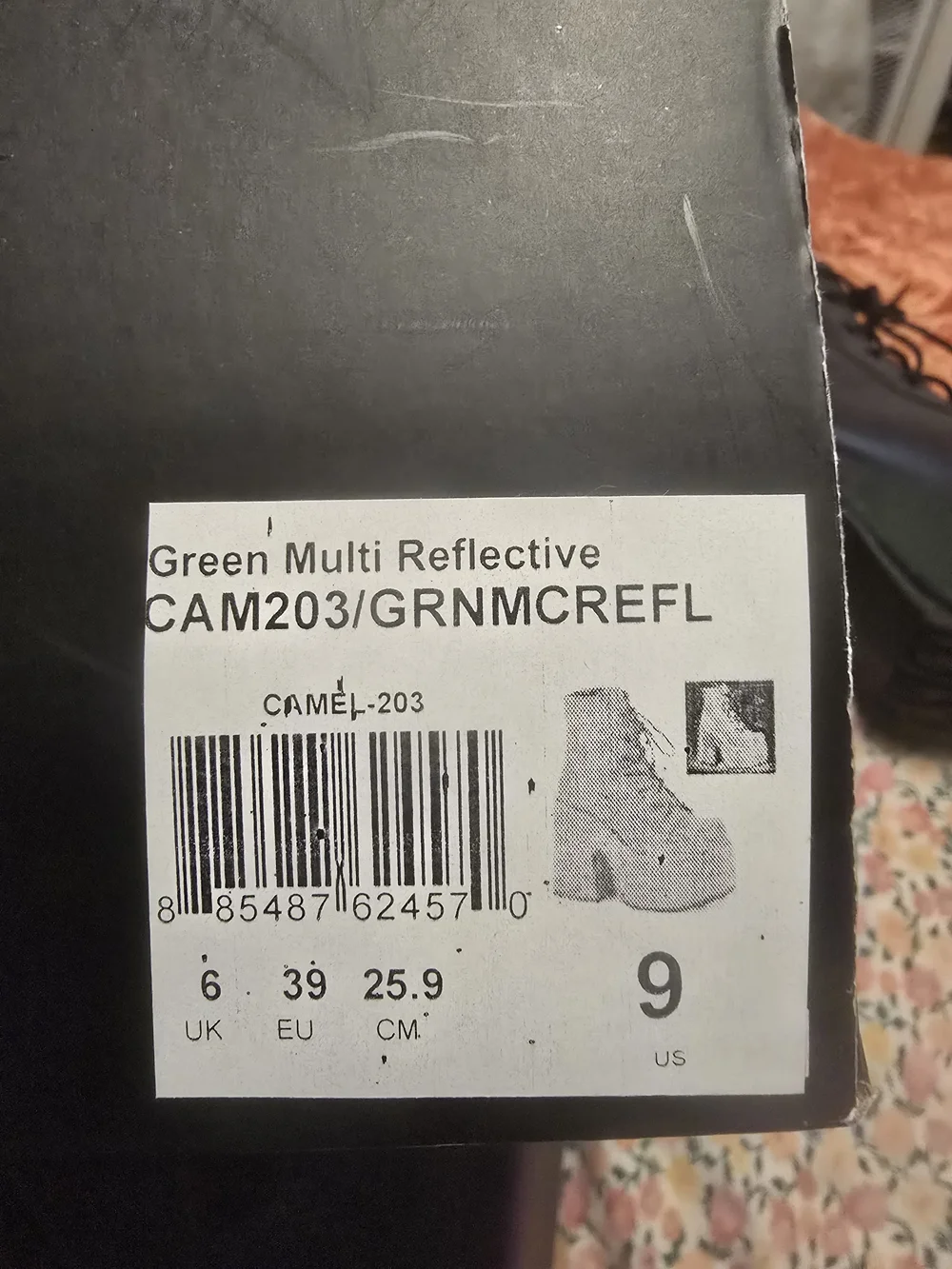 Demonia Camel 203 Green Multicolor Reflective Sz 9
